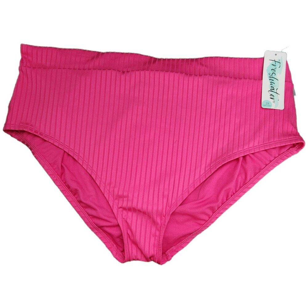 Freshwater Women's 2X Swim Bottoms Hot Pink High-Waisted High Leg New Tags